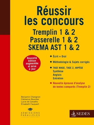 cover image of Réussir les concours--Tremplin 1 & 2--Passerelle 1 & 2--SKEMA AST 1 & 2